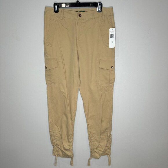 Polo Ralph Lauren Pants - Polo Ralph Lauren Pants Womens 10 Tan Kahki Cargo Utility NWT Cotton Tencel NWT